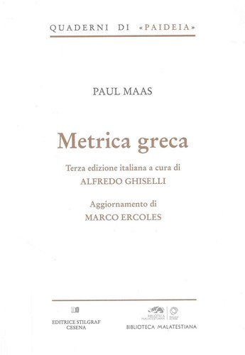 Libri paul maas metrica - -,