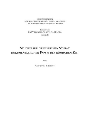 Studien zur griechischen